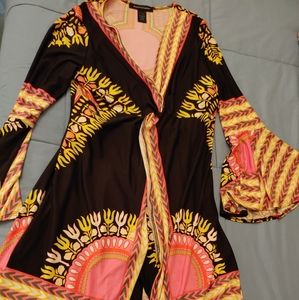 Multi color Border Slit Fron V NeckvTunic